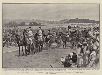 La revisione reale ad Aldershot, i coloniali del re che sfilano davanti alla regina